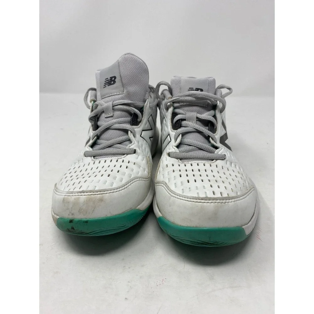 New Balance 696v4 Womens Tennis Shoes White Grey Teal WCH696D4 Size 8 Wide